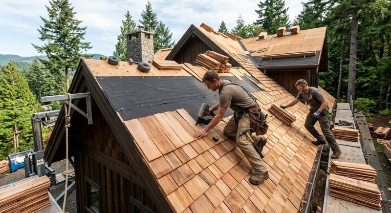 Natural Wood Roof Installation in Alexandria, VA